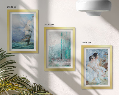 Photo frame wall Ship at sea abstract portrait of dancers