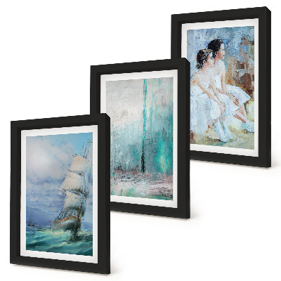 Photo frame wall Ship at sea abstract portrait of dancers