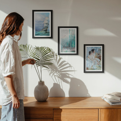 Photo frame wall Ship at sea abstract portrait of dancers