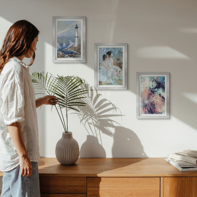 Photo frame wall Painted abstract lighthouse and dancers