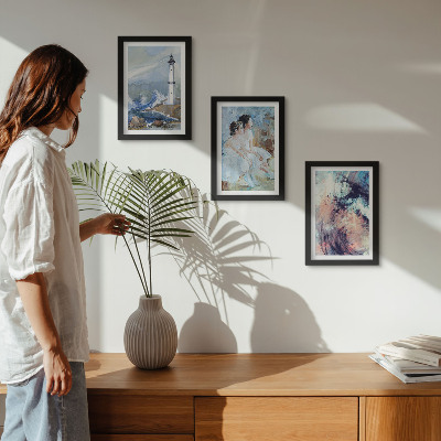 Photo frame wall Painted abstract lighthouse and dancers