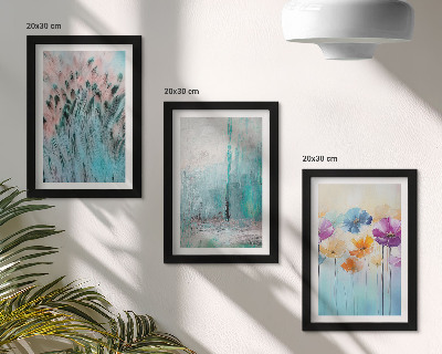3-piece wall art set Flowers against a background of pastel colors and delicate patterns