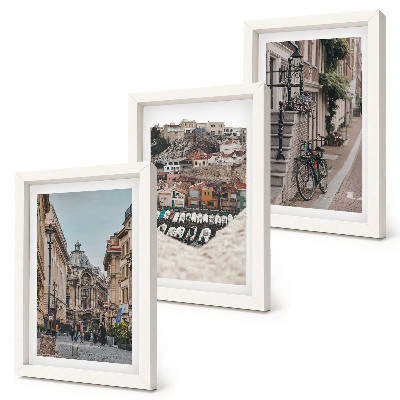 3-piece wall art set Charming city streets with views of the port and buildings