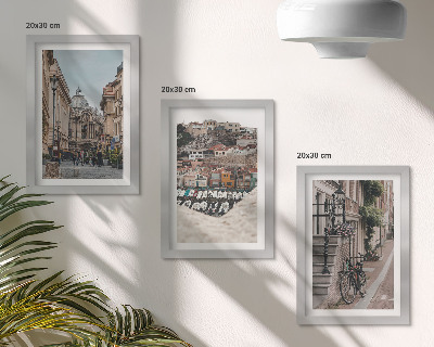 3-piece wall art set Charming city streets with views of the port and buildings