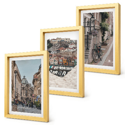 3-piece wall art set Charming city streets with views of the port and buildings