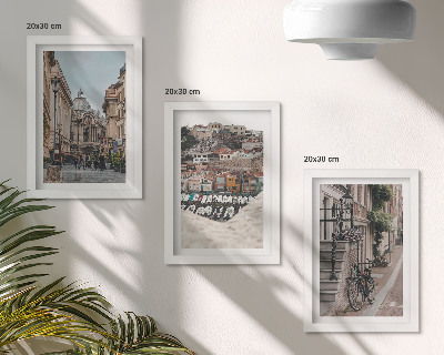 3-piece wall art set Charming city streets with views of the port and buildings