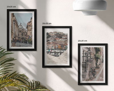 3-piece wall art set Charming city streets with views of the port and buildings