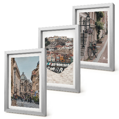 3-piece wall art set Charming city streets with views of the port and buildings