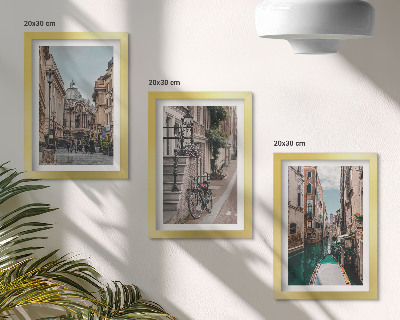3-piece wall art set Venetian city streets with architecture and water
