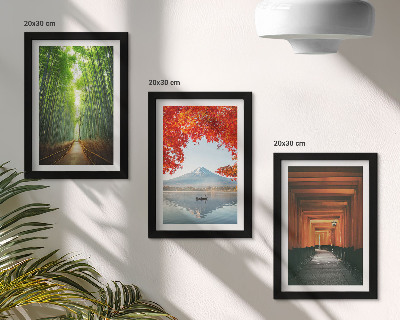 Photo frame wall Bamboo forest Mount Fuji torii path landscapes of Japan