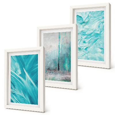 Photo frame wall Shades of blue in delicate abstract patterns