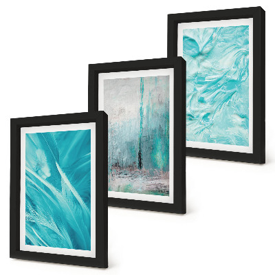 Photo frame wall Shades of blue in delicate abstract patterns