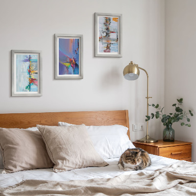 Framed triptych Abstract compositions painting style