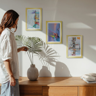 Framed triptych Abstract compositions painting style