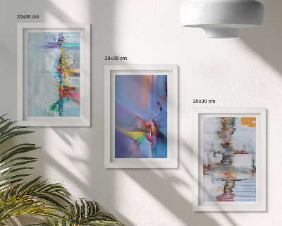 Framed triptych Abstract compositions painting style