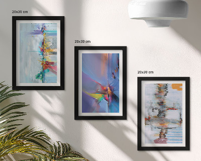 Framed triptych Abstract compositions painting style