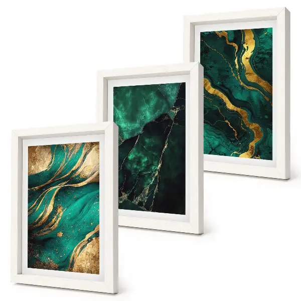 3-piece wall art set with elegant abstract stone patterns