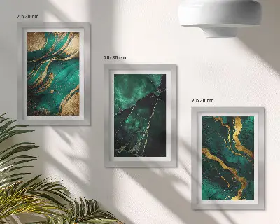 3-piece wall art set with elegant abstract stone patterns