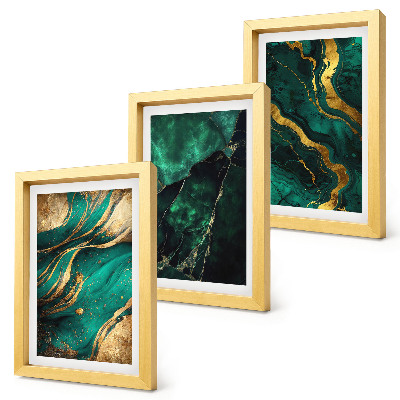 3-piece wall art set Elegant abstract stone patterns