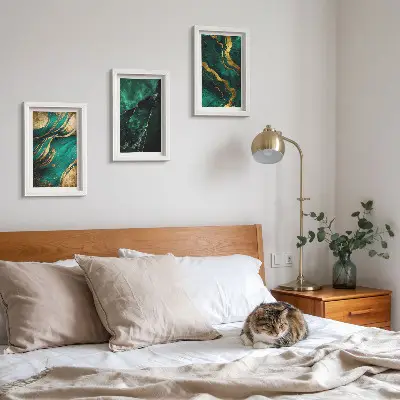3-piece wall art set with elegant abstract stone patterns
