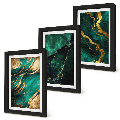 3-piece wall art set Elegant abstract stone patterns