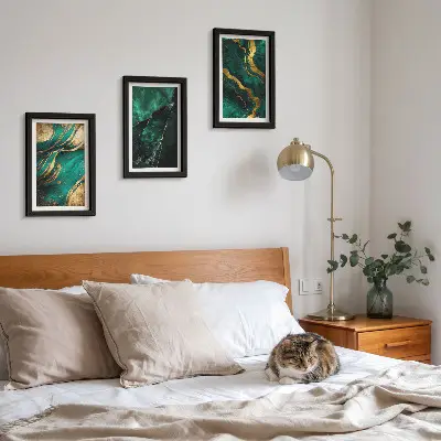 3-piece wall art set with elegant abstract stone patterns
