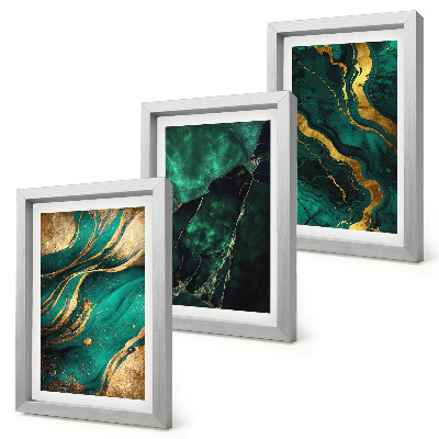 3-piece wall art set Elegant abstract stone patterns