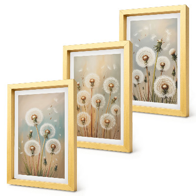 Photo frame wall Dandelion flowers against a background of pastel colors