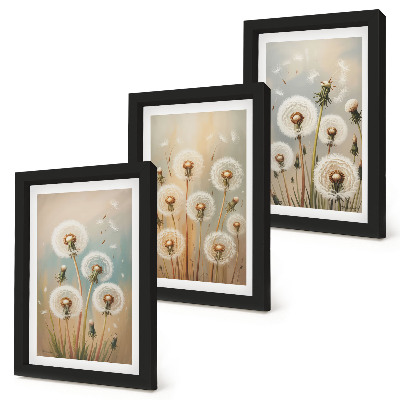 Photo frame wall Dandelion flowers against a background of pastel colors