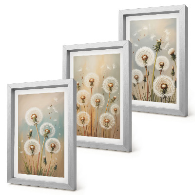 Photo frame wall Dandelion flowers against a background of pastel colors