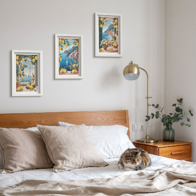 Photo frame wall Sea view window with Italian lemons
