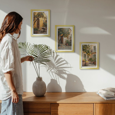 Photo frame wall A garden with citrus trees in a sunny setting