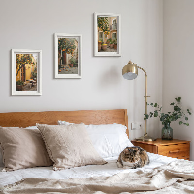 Photo frame wall A garden with citrus trees in a sunny setting