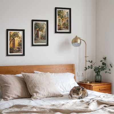 Photo frame wall A garden with citrus trees in a sunny setting