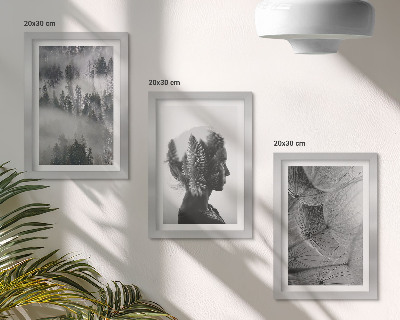3-piece wall art set Forest in the fog portrait with trees delicate dandelion