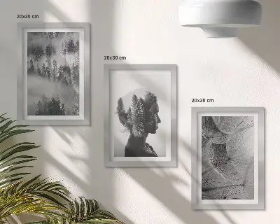 3-piece wall art set forest in the fog with delicate dandelion trees