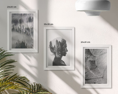 3-piece wall art set Forest in the fog portrait with trees delicate dandelion