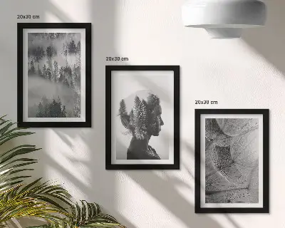 3-piece wall art set forest in the fog with delicate dandelion trees