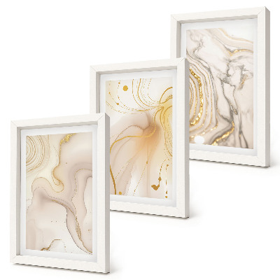 3-piece wall art set Subtle abstract patterns of spilled paint