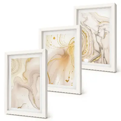 3-piece wall art set with subtle abstract spilled paint patterns
