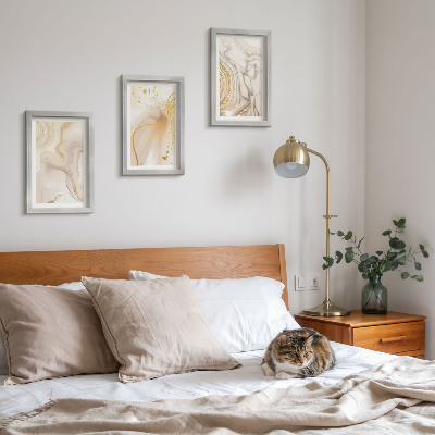 3-piece wall art set Subtle abstract patterns of spilled paint