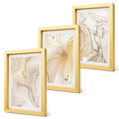 3-piece wall art set with subtle abstract spilled paint patterns