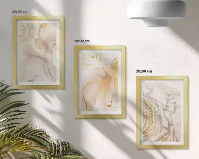 3-piece wall art set with subtle abstract spilled paint patterns