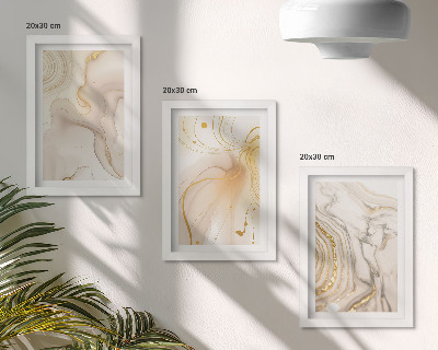 3-piece wall art set Subtle abstract patterns of spilled paint