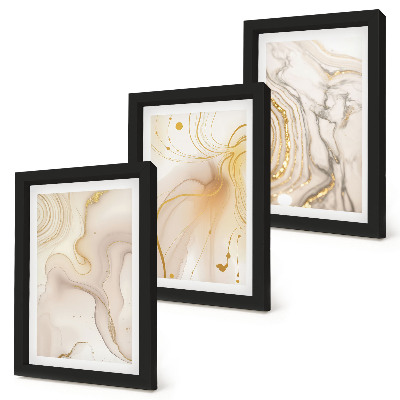 3-piece wall art set Subtle abstract patterns of spilled paint