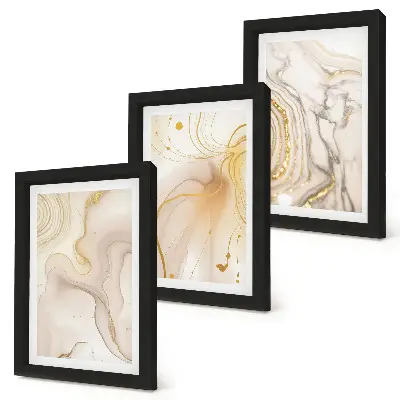 3-piece wall art set with subtle abstract spilled paint patterns