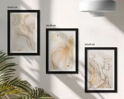 3-piece wall art set with subtle abstract spilled paint patterns