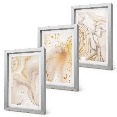 3-piece wall art set Subtle abstract patterns of spilled paint