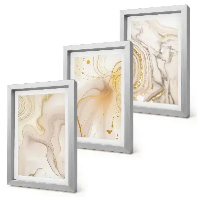3-piece wall art set with subtle abstract spilled paint patterns