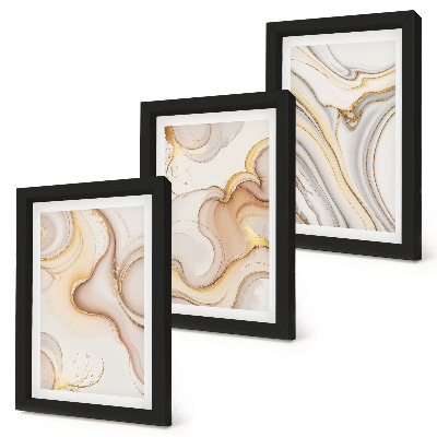 3-piece wall art set Linear abstract motifs stylish decoration
